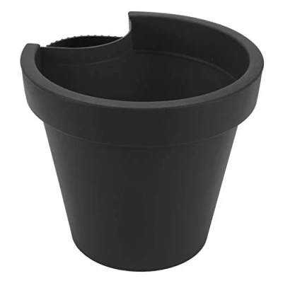 Bild av Spetebo Fallrör, blomkruka 24 x 21 cm antracit regnrör, hängande rund plastblomkruka med monteringsbälte, planteringskärl dräneringshål