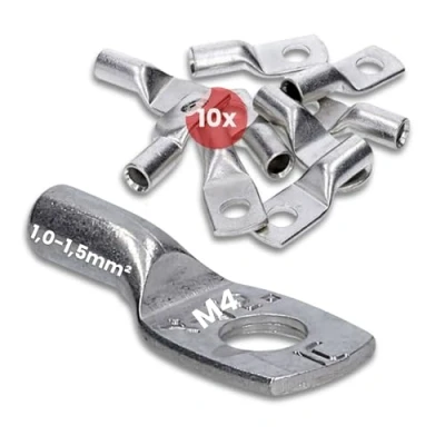 Bild av 10 stycken Kalitec HR1 4 kommersiella rörkabelskor 1,01,5 mm² M4 I utan hål Made in Germany