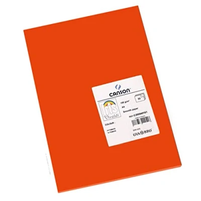 Bild av Canson Iris Vivaldi A4 185 GSM slätt färgpapper tomat (paket med 50 ark)
