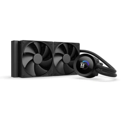 Bild av NZXT Kraken Plus 240 AIO CPU Vätskekylare 240mm Radiator 2 x F120P Fläktar Anpassningsbar 1,54&quot; Fyrkantig LCD AMD® AM5, AM4 Intel® LGA 1851/1700, 1200/115X Svart