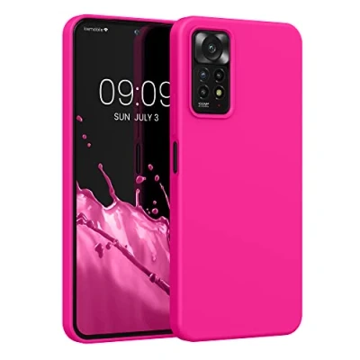 Bild av kwmobile Fodral kompatibelt med Xiaomi Redmi Note 11 Pro/Note Pro (5G) mjukt skyddande TPU silikonfodral fluorescerande rosa