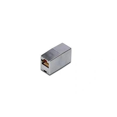 Bild av DIGITUS CAT 5e modulär koppling 2x RJ45 uttag skärmad 1 Gbit/s nätverkskabel kontaktdon Ethernet kabel patchkabel LAN silver
