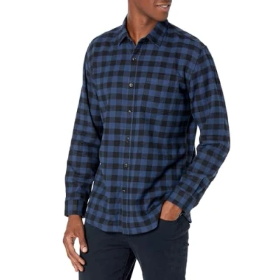 Bild av Amazon Essentials Men&#039;s Långärmad flanellskjorta (finns i Big &amp; Tall), Svart Blå Buffalorutigt, M