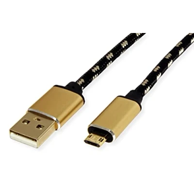 Bild av ROLINE Gold USB 2.0 kabel, typ A ST Micro B (reversibel), 0,8 m