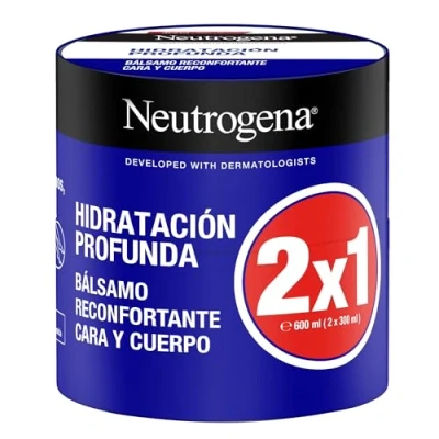 Bild av Neutrogena Formula Norge Djupfuktande komfortbalsam (förpackning med 2 x 300 ml), fuktkräm för kropp och ansikte Pro Ceramid Technology torr hud