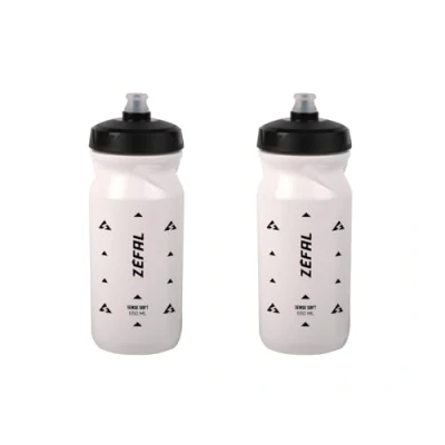 Bild av ZEFAL Pack Sense Soft 65 cykel och VTT behållare set med två mjuka luktfria sportflaskor BPA fri vattenbehållare silikonflaska vit, 2 x 650 ml