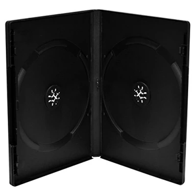 Bild av DVD tomt fodral för 2 skivor, 14 mm, maskindisk, svart 50 stycken