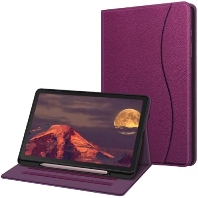 Bild av Fintie Fodral för Samsung Galaxy Tab S6 Lite 10.4 2022/2020 SM P610/P613/P615/P619, mjukt TPU baksidesfodral med S Pen hållare och dokumentslitsar, lila