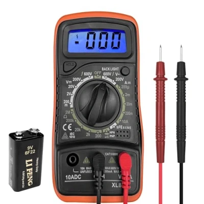 Bild av WinGluge digital multimeter, professionell ohmmeter spänningsmätare, 2 000konton testare, med bakgrundsbelyst LCD, för mätning AC/DC spänning, motstånd, kontinuitet, dioder