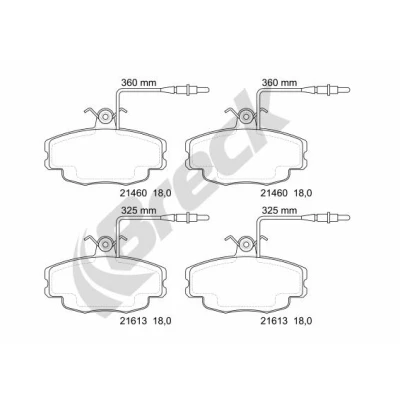 Bild av BRECK 21460 00 702 10 Jeu de plaquettes frein contact signal d&#039;usure inclus, avec palpeur intégré accessoires