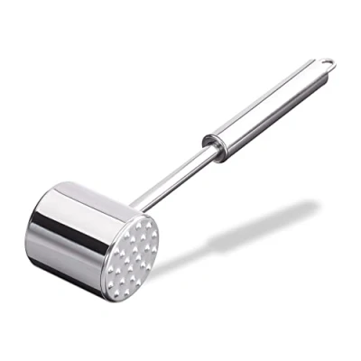 Bild av Relaxdays, Silver professionell kötthammare dubbelsidig, för tält, biff, 28 cm lång, rostfri, rostfritt stål, standard