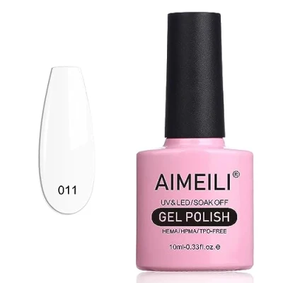Bild av AIMEILI nagellack, UV/LED Soak Off, vit, gellack, 10 ml, Studio White Arctic (011)