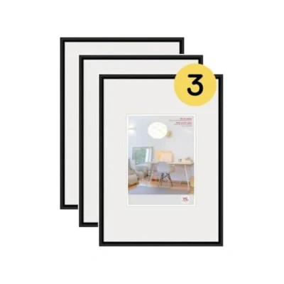 Bild av walther design tavelram svart 29,7 x 42 cm (DIN A3) med konstglas 3 pack, New Lifestyle plastram KVX342B3