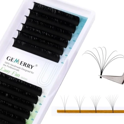 Bild av Easy Volume Lashes 0.07 Eyelash Extension Silk Bouquet Russian d Curl 14mm 3D 5D 6D 8D Natural Individual by GEMERRY (0.07 11mm)