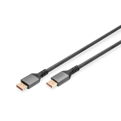 Bild av DIGITUS Displayport anslutningskabel 2.1 16k/60Hz 8k/120 Hz 4k/240Hz UHD VESA UHBR20 HDR, HDR10, HDCP 1m Svart kompatibel med spelmonitor och grafikkort