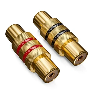 Bild av deleyCON 2 Stycken Cinch Koppling som SET 1x Svart Röd Audio Video Adapter Uttag till 2x RCA Kopplingar