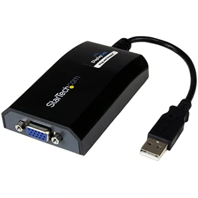 Bild av StarTech.com USB till VGA adapter 1920x1200 Extern videoadapter DisplayLink DL 195 16 MB 2.0 D Sub svart för P/N: MXT101MM
