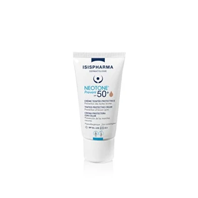 Bild av ISISPHARMA NEOTONE Prevent SPF 50+ toningskräm med UV, UVB och blått ljusskydd mineraliskt solfilter, för känslig hud gravida kvinnor Frankrike