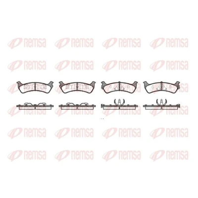 Bild av REMSA 0617.12 Jeu de plaquettes frein Essieu arrière contact signal d&#039;usure inclus avec ressort FORD USA: Explorer Mk2, Windstar