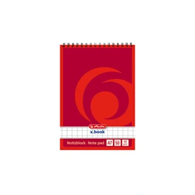 Bild av Herlitz 110510 spiral anteckningsbok A5, 50 ark, förpackning med 10 rutig A7