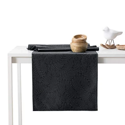 Bild av AmeliaHome Bordslöpare 30 x 100 cm lotuseffekt, vattenavvisande blad antracit Gaia