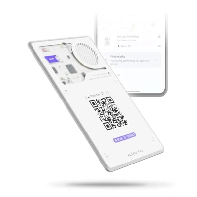 Bild av Rolling Square AirCard Pro smal Bluetooth plånboksspårningskort kompatibel med Android Google Hitta min enhet endast, GPS spårare trådlös laddning, digitalt ID, högt ljudvarningar, 2,2 mm tunn