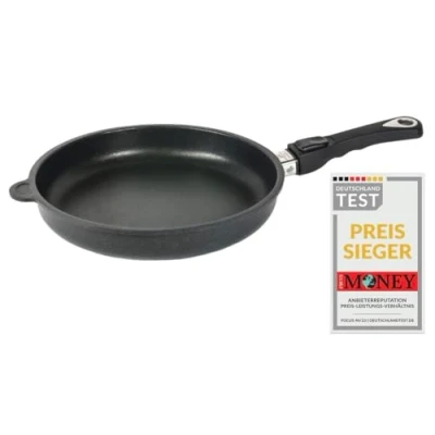 Bild av AMT Gaffelgjutjärn stekpanna 28 cm Ø, 5 hög, avtagbart handtag, lämplig för induktion, Lotan® non stick finish, gjutjärnspanna (aluminiumgjutning), AMZN I 528 Z20B