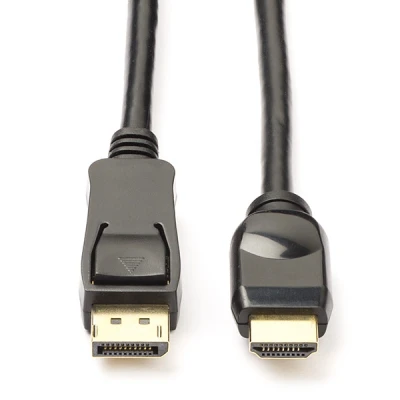 Bild av goobay 64838 DisplayPort 1,2 till HDMI adapterkabel 1,4 4K@30Hz/Ultra High Speed kabel/kontakt guldpläterad för felfri signalöverföring/anslut bärbar dator med TV, PC och bildskärm/5M