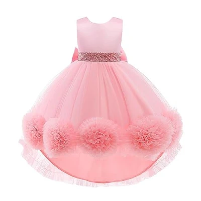 Bild av Lito Angels Barn blomma flicka brudtärna höga låga klänningar bröllopsfest outfit fin balklänning tillfälle klänning storlek 2 10 år, Rosa, 6 7 År