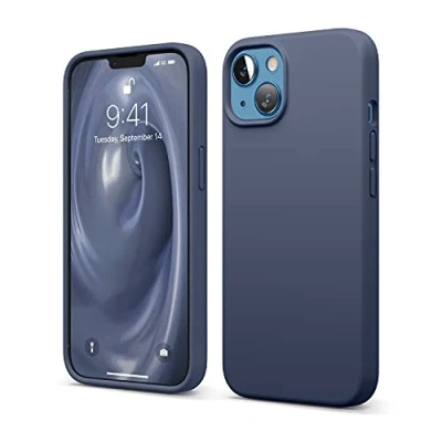 Bild av elago Flytande silikonfodral kompatibelt med iPhone 13 (6,1 tum), högkvalitativ silikon, fullt skydd stötsäkert telefonfodral, mikrofiberfoder