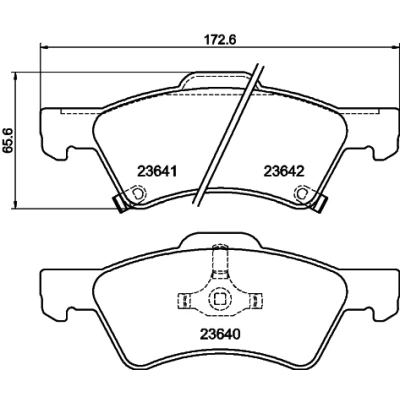 Bild av HELLA 8DB 355 010 061 Jeu de plaquettes frein avec indicateur d&#039;usure CHRYSLER: Voyager 4, Grand IV