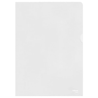 Bild av Esselte Standardfodral, 100 stycken, A4 format, färglös med matt yta, 0,085 mm PP folie, dokumentfodral upptill och höger öppet 54852
