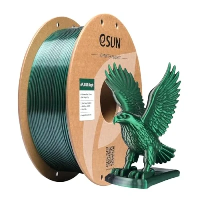 Bild av eSUN Silke Dubbel Färg PLA Filament 1.75mm, Silkeslen Coextrusion Magisk 3D Tryckmaterial, Gradientförändring 1KG spole (2,2 LBS) för Skrivare, Svart Grön