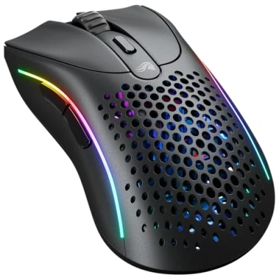 Bild av Glorious Gaming Model D 2 Wireless trådlös gamingmus ergonomisk, superlätt 66 g, upp till 210 timmars batteritid, optisk 26K sensor, 6 programmerbara knappar, 80 miljoner klick, fps, moba svart