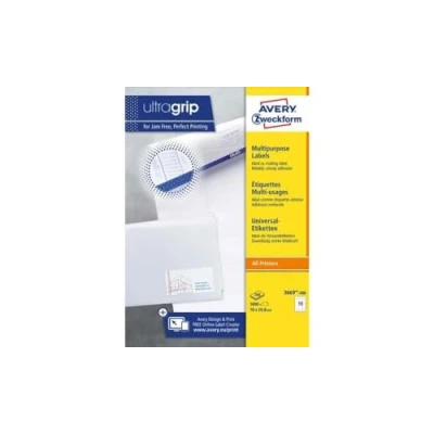 Bild av AVERY Zweckform 3669 200 adressklistermärken (3 000 plus 300 självhäftande etiketter extra, 70 x 50,8 mm på A4, utskrivbara avsändaretiketter, adressetiketter med ultragrip) 220 ark, vit