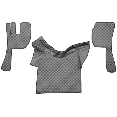 Bild av F CORE ECO LEATHER Q FL02 GRAY Set med golvmatta Konstläder Fram 3 grå Skräddarsytt