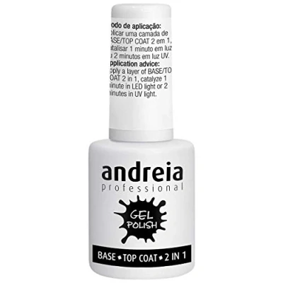 Bild av Andreia gel bas toppskikt 2 i 1 professionell baslack och toppskiktgel för fransk manikyr långvarigt gör det själv nagellack klara spetsar 10,5 ml