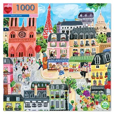 Bild av eeBoo Paris in a Day rektangulärt för vuxna, återupptäck Travers 1 000 bitar pussel storlek 61 x 46 cm, PZTPD2