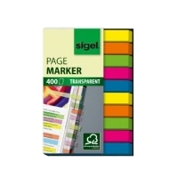 Bild av Sigel PageMarker Sidmarkerare 6 x 50 mm 400 ark genomskinligt grön, rosa, blå, gul, orange