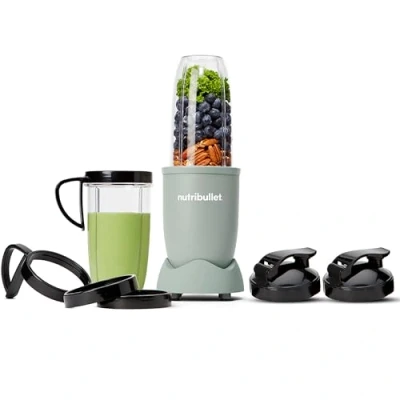 Bild av nutribullet Pro 900, med 7 tillbehör, elektrisk blender, hackare, smoothieblender, multifunktionsblender, 900 W effekt, 2st ml koppar, Matte Jade, NB910MAJD