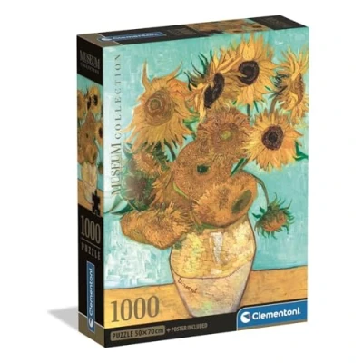 Bild av CLEMENTONI PUSSEL FÖR VUXNAPZL 1000 MUSEUM SUNFLOWERS COMPACT BOX 2025, Tillverkad i Italien, 39966