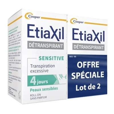 Bild av ETIAXIL Deperspirant deodorant överdriven svettbehandling armhålor Känslig hud set med 2 x 15 ml