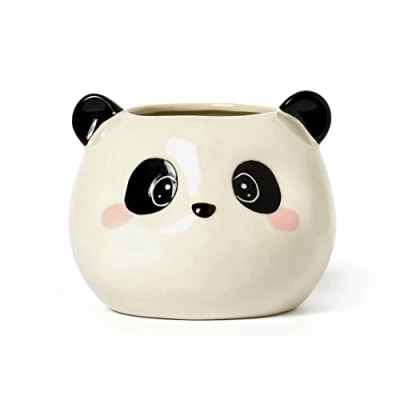 Bild av Legami Keramisk pennhållare, skrivbord vänner, 11,2 x 11,4 cm, panda tema, handmålad