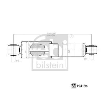 Bild av FEBI BILSTEIN 194194 stötdämpare Bakaxel höger, vänster Gastryck 392mm 316mm Enrörs Teleskop RENAULT: Kangoo I Express,