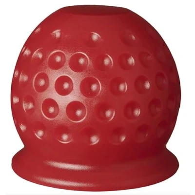 Bild av Dragkrokskoppling, 50 mm gummi/plast, dragkrok, skyddskåpa, kulhuvud för släpvagn, personbil, lastbil, RV (golfboll röd)