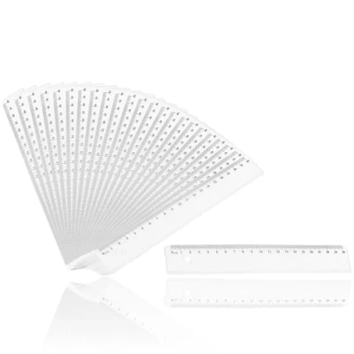 Bild av D.RECT 24 stycken 20 cm linjal plast transparent glasklar för skola kontor hem