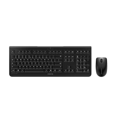 Bild av CHERRY DW 3000, trådlöst tangentbord och mus set, internationell layout, QWERTY tangentbord, batteridrivet, GS godkännande, viskande tyst tangenttryckning, svart