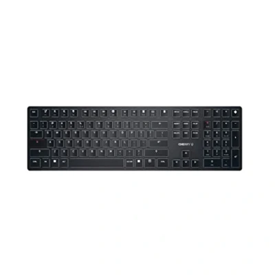 Bild av CHERRY KW X ULP, ultratunn mekanisk high end tangentbord, US International layout (QWERTY), trådlös multi device tangentbord för upp till 4 enheter, uppladdningsbar, svart