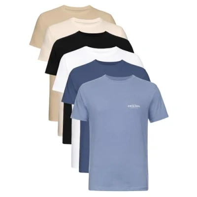 Bild av Crosshatch (5 pack klassisk komfort herr t shirt Everyday Essentials med rund hals, designer för män din perfekta uppsättning kortärmade shirts, finns i M, L, XL, 2XL, 3XL, 6