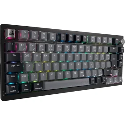 Bild av CORSAIR K65 Plus 75% RGB trådlöst mekaniskt gaming tangentbord, Hot Swappable, försmorda MLX röda linjära brytare dubbla lager PBT tangentkåpor Qwertz DE svart
